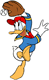 Donald Duck catching a baseball