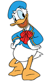 Donald Duck wearing a beret