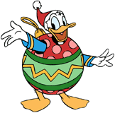 Belle carrying a basket full of Christmas presents