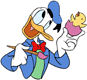 Donald Duck painting an egg