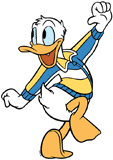 Donald Duck doing aerobic exercises