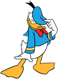 Donald Duck pulling his hat over his eyes