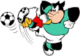 Donald Duck, Pete playing soccer