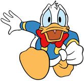 Donald Duck running in fear