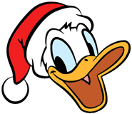 Donald Duck wearing santa hat