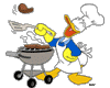 Donald Duck at the barbecue