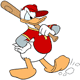 Donald Duck, baseball bat