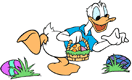 Donald Duck on Easter egg hunt