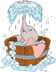 Dumbo taking a bath