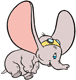 Dumbo flying with goggles