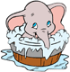 Dumbo taking a bath