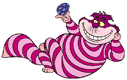 The Cheshire Cat holding an Easter egg