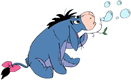 Eeyore blowing bubbles