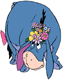 Eeyore wearing flowers on his head