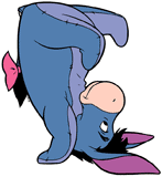 Eeyore standing on his head