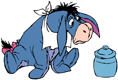 Eeyore wearing a bib