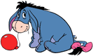 Eeyore holding a balloon