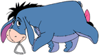 Eeyore holding a triangle