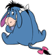 Eeyore wearing a bib