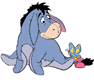 Eeyore with a butterfly on his tail