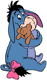 Eeyore hugging a teddy bear