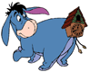 Eeyore wearing a clock for a tail