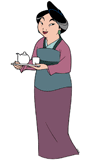 Fa Li holding tea on a tray