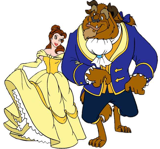 all-original. transparent images of Belle, Beast, the Prince and Mrs. Potts...