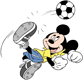 Mickey Mouse playing soccer