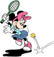 Minnie playing tennis