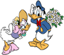 Donald with bouquet for Daisy