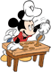 Mickey Mouse making cookies