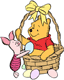 Winnie the Pooh in an Easter basket with Piglet