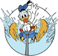 Donald Duck water skiing