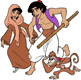 Aladdin, Jasmine, Abu