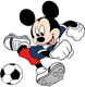 Mickey Mouse playing soccer