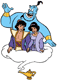 Aladdin, Jasmine, Genie