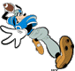 Goofy throwing football