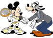 Goofy interviewing Mickey Mouse