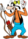 Goofy with bow and arrow