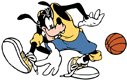 Goofy playing basketball