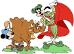 Mickey milking cow, Bullfighter Goofy