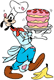 Goofy carrying a frosted cake