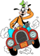 Goofy driving car