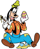 Goofy painting an Easter egg