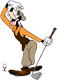 Goofy playing golf