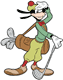 Goofy playing golf