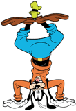 Goofy doing a handstand
