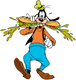 Goofy eating a sandwich