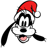 Goofy wearing santa hat